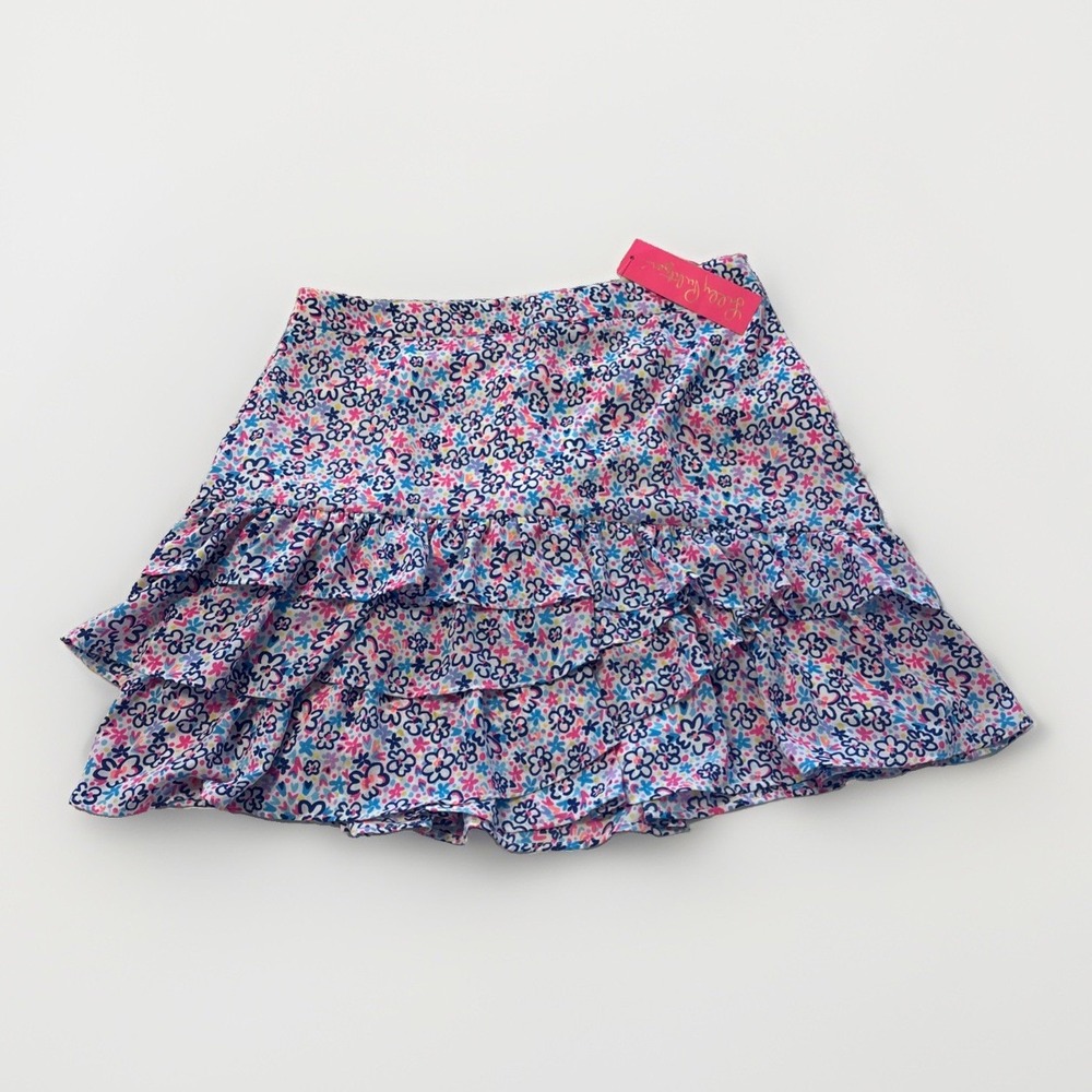 Lilly Pulitzer Tilly Skirt Fun Sun Repeat Ditsy Tiered Ruffle Floral Multi 12